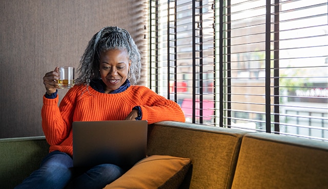 Woman using her laptop