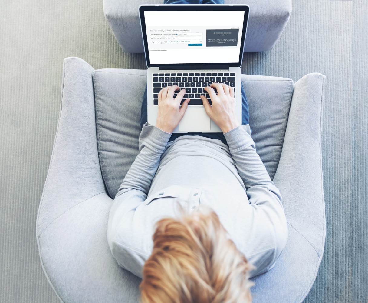 Woman typing on a laptop